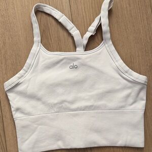 ALO Yoga White Ribbed Top